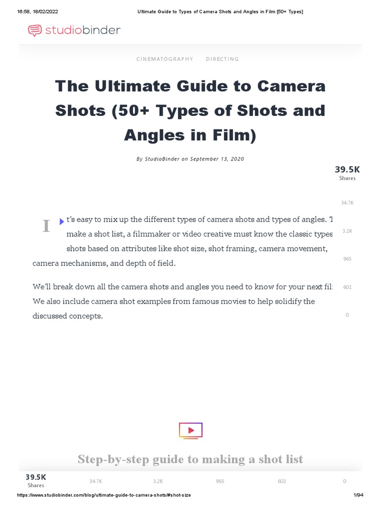 The Ultimate Guide to Camera Shot Sizes